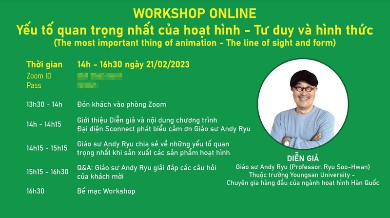 Giáo sư Andy Ryu sẽ trả lời các thắc mắc của người tham dự về cách làm phim hoạt hình