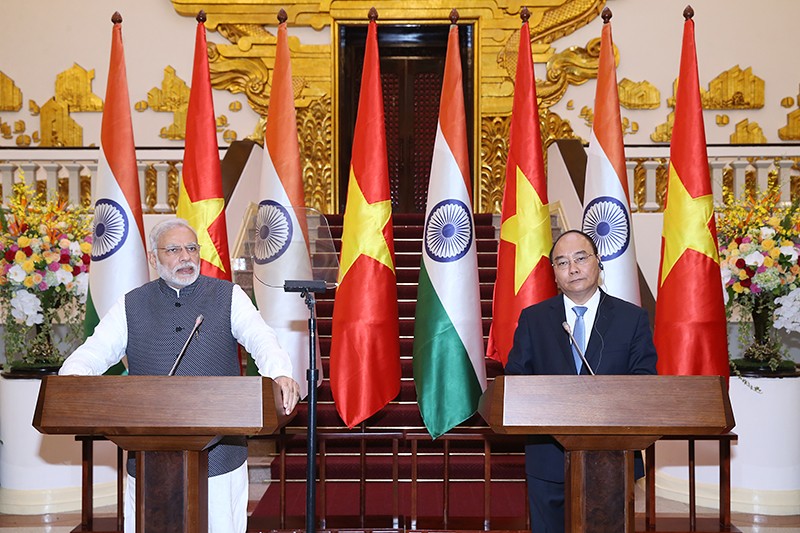 Sau cuộc hội đàm giữa Thủ tướng Chính phủ Nguyễn Xuân Phúc và Thủ tướng Ấn Độ Narendra Modi, hai bên ra Tuyên bố chung- (Ảnh: Chinhphu.vn).