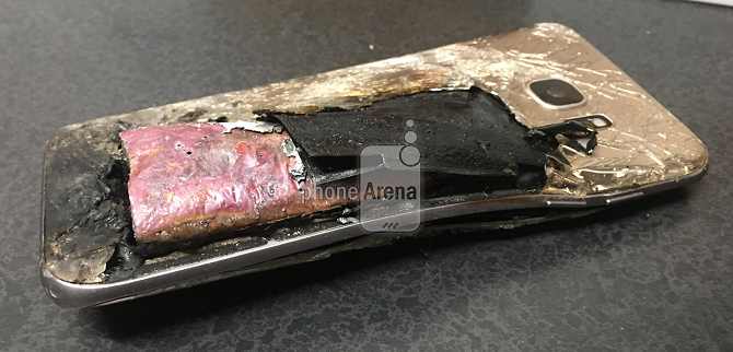  Galaxy S7 edge này đã phát nổ trong khi đang sạc