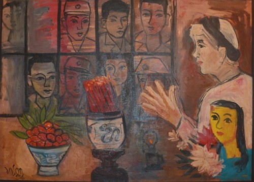Tác phẩm "Tấm lòng người mẹ" của họa sỹ Đỗ Sơn. (Nguồn: vnfam)