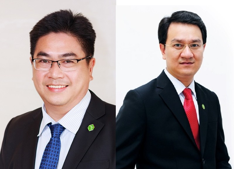 Tân CEO Novaland Bùi Xuân Huy và người tiền nhiệm Phan Thành Huy. (Ảnh: NVL)