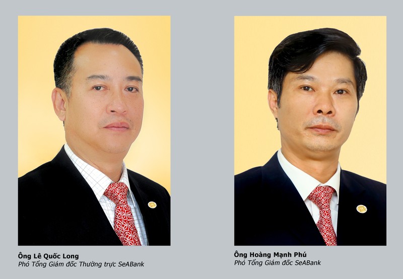 SeABank bổ nhiệm P.TGĐ thường trực Lê Quốc Long (trái) và P.TGĐ Hoàng Mạnh Phú (phải). (Ảnh: SeABank)