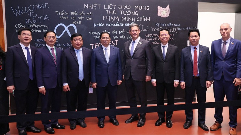 Thủ tướng Phạm Minh Chính thăm và làm việc với tập đoàn Meta (Ảnh: VGP)