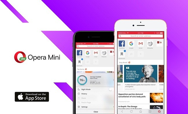 Opera Mini cho iOS được làm mới trước ngày ra mắt iPhone 8 (ảnh: Phone Arena)