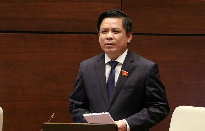 Bộ trưởng Bộ Giao thông Vận tải, Nguyễn Văn Thể trả lời chất vấn của đại biểu Quốc hội. 