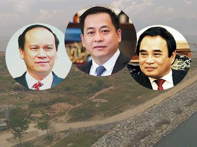 Việc bán nhà đất công sản, chủ yếu cho "Vũ nhôm" (giữa) sai luật có sự tiếp tay của cá nhân lãnh đạo TP Đà Nẵng lúc bây giờ có ông Trần Văn Minh (trái), Văn Hữu Chiến (phải).