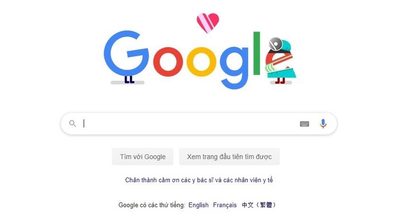 Hình ảnh tại trang chủ Google Việt Nam ngày 13/4. Ảnh chụp màn hình - Anh Lê.