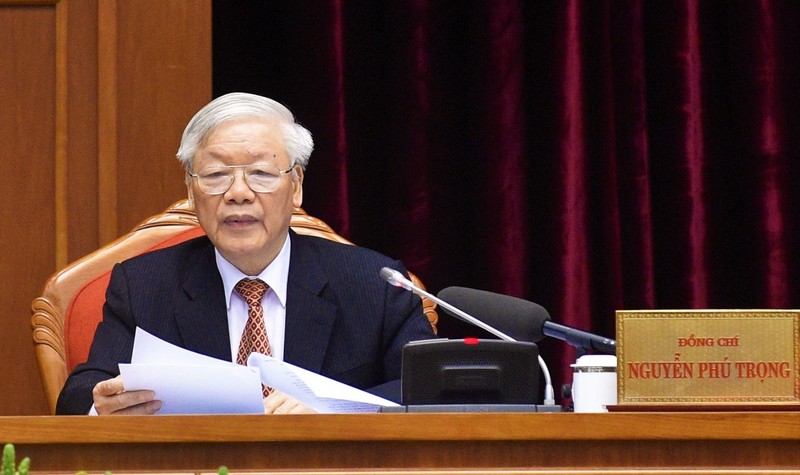 Tổng Bí thư, Chủ tịch nước Nguyễn Phú Trọng chủ trì hội nghị. Ảnh: VPCP.