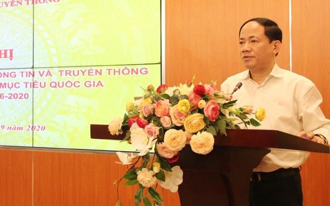 Thứ trưởng  Phạm Anh Tuấn phát biểu tại Hội nghị. Ảnh MIC.