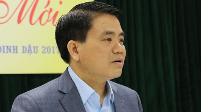 Ông Nguyễn Đức Chung khi còn đương nhiệm Chủ tịch UBND TP Hà Nội. Ảnh: UBND TP.HN