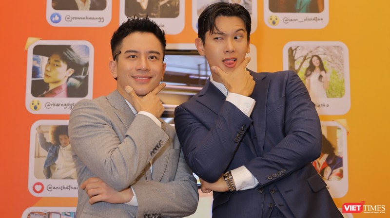 Hai nhà sáng tạo nội dung Dino Vũ (trái) và nhà sáng tạo nội dung Hàn Quốc Robin.