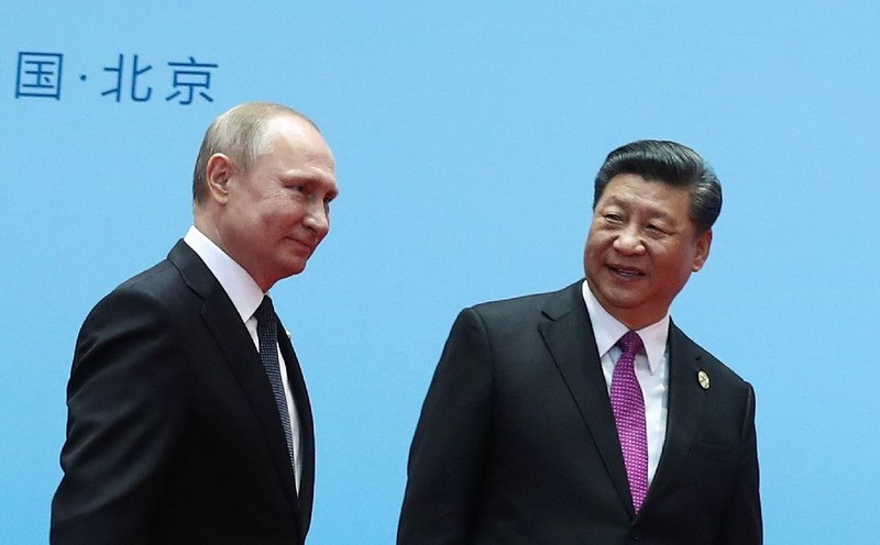 Tổng thống Putin và Chủ tịch Tập Cận Bình trong cuộc gặp tại Bắc Kinh hồi đầu năm nay (Ảnh: AFP)