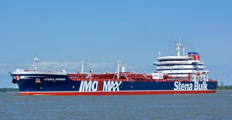 Tàu chở dầu Stena Impero của Anh bị Iran bắt giữ hồi tuần trước (Ảnh: Washington Post)