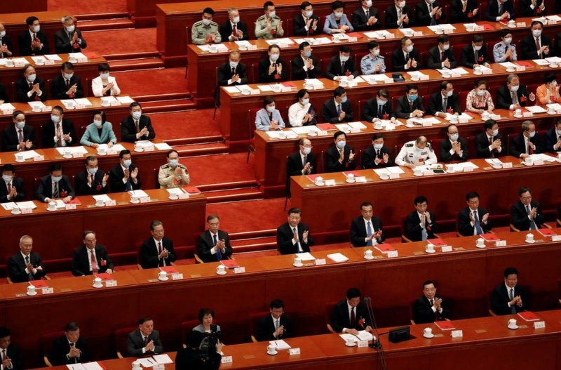 Các đại biểu dự phiên bế mạc kỳ họp quốc hội thường niên tại Đại lễ đường Nhân dân ở Bắc Kinh (Ảnh: Reuters)