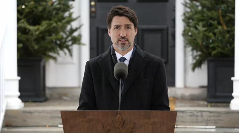 Thủ tướng Canada Justin Trudeau trong cuộc họp báo thường nhật ngày 2/6 (Ảnh: Sputnik)