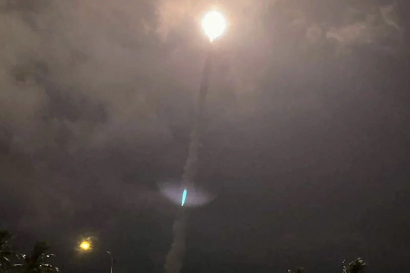 Tên lửa được Đài Loan phóng thử nghiệm trong đêm 24/9 (Ảnh: CNA)