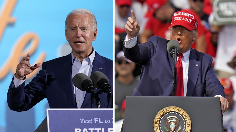Tổng thống Trump và đối thủ Biden nỗ lực vận động cử tri trước ngày bầu cử (Ảnh: NYTimes)