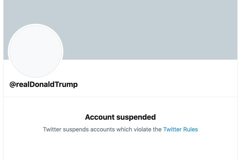 Tài khoản Twitter của ông Trump bị cấm vĩnh viễn (Ảnh: Twitter)