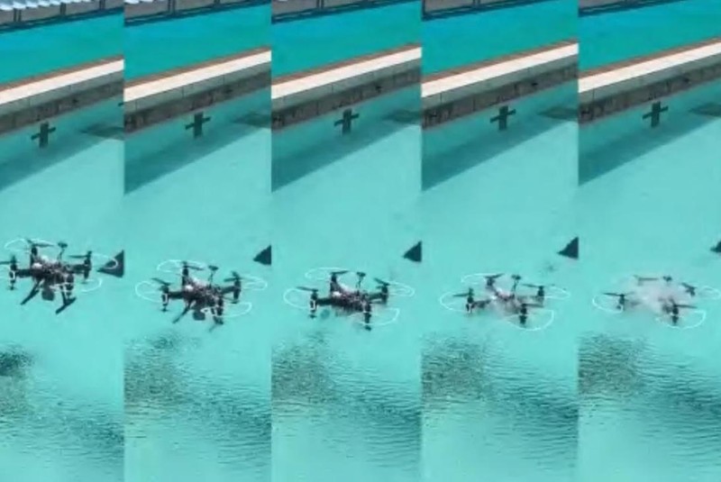 Mẫu drone Trung Quốc đang phát triển liên tục lặn ngụp xuống nước và bay lên không mà vẫn hoạt động bình thường (Ảnh: SCMP)