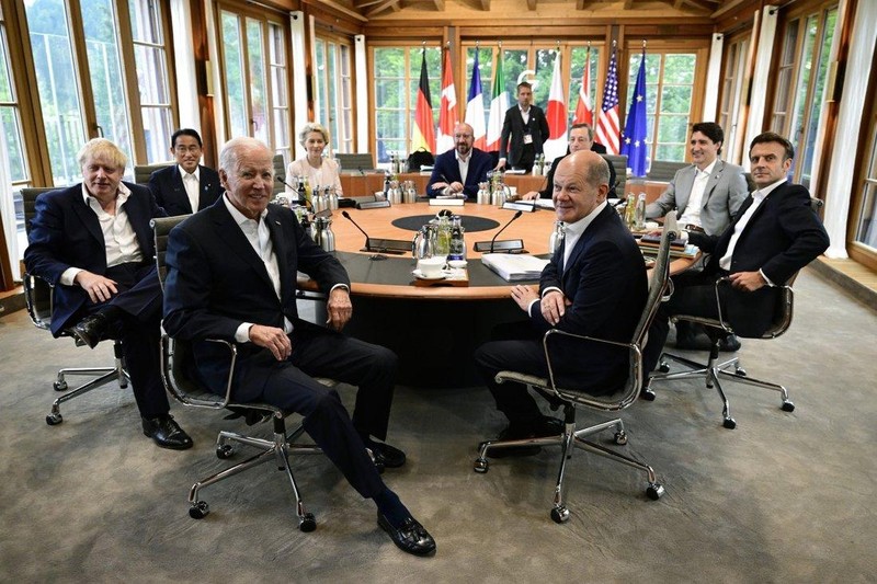 Lãnh đạo các nước G7 tham gia hội nghị thượng đỉnh ở Đức (Ảnh: AP)