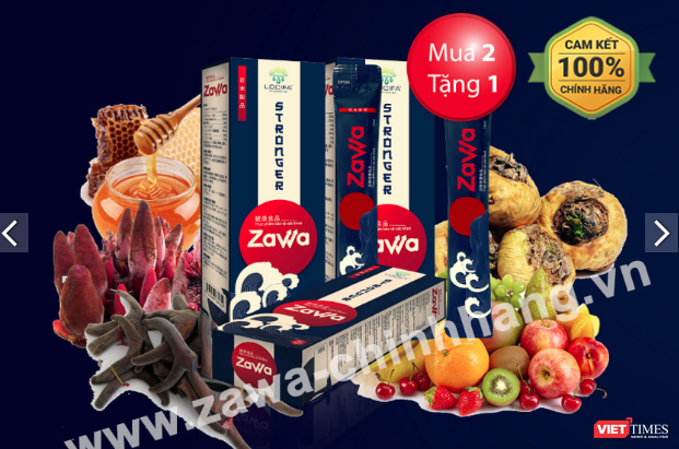 Thực phẩm bảo vệ sức khỏe Zawa (Ảnh chụp màn hình từ website zawa-chinhhang.vn)