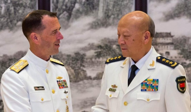 Từ ngày 17 đến ngày 19/7/2016, Đô đốc John Richardson, Tham mưu trưởng Hải quân Mỹ thăm Trung Quốc. Ảnh: Đa Chiều.