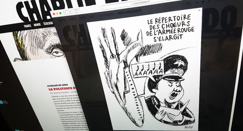 Nga dọa sẽ cáo buộc hình sự với biếm họa của Charlie Hebdo về tai nạn Tu-154 (ảnh biếm họa, nguồn Sputnik)