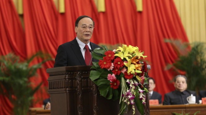 Ông Vương Kỳ Sơn, chỉ huy chiến dịch chống tham nhũng và lãng phí trong khu vực nhà nước ở Trung Quốc - Ảnh: Xinhua