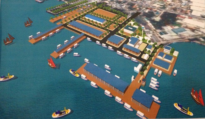 Phối cảnh dự án Trung tâm Nghề cá lớn tại cảng cá Đá Bạc, thành phố Cam Ranh, tỉnh Khánh Hòa