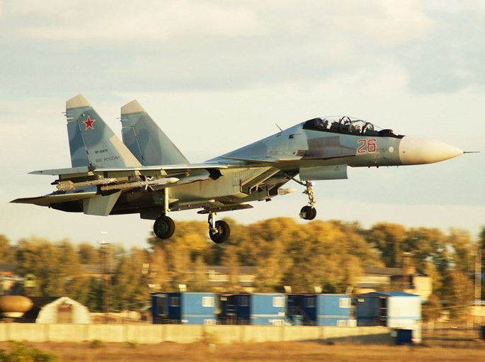 Chiếc Su-30SM có số hiệu 26 này được cho đang có mặt ở Syria cùng 3 chiếc khác - Ảnh: russianplanes.net