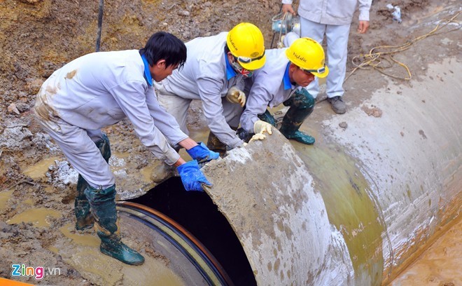 ​Đường ống nước sạch sông Đà gặp sự cố lần thứ 17