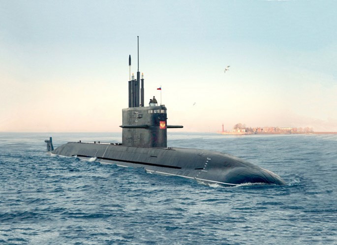Tàu ngầm lớp Lada đầu tiên của Nga, chiếc Saint Petersburg - Ảnh: Nhà máy Admiralty