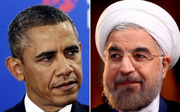 Tổng thống Mỹ Barack Obama và Tổng thống Iran Hassan Rouhani. (Nguồn: Telegraph.co.uk)
