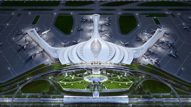 Phương án hoa sen cách điệu được chọn làm phương án thiết kế kiến trúc sân bay Long Thành. Ảnh: ACV
