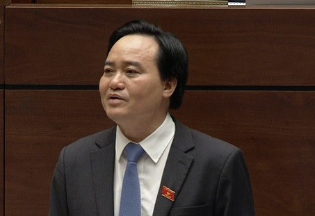 Bộ trưởng Bộ GDDT Phùng Xuân Nhạ. Ảnh: VTV 