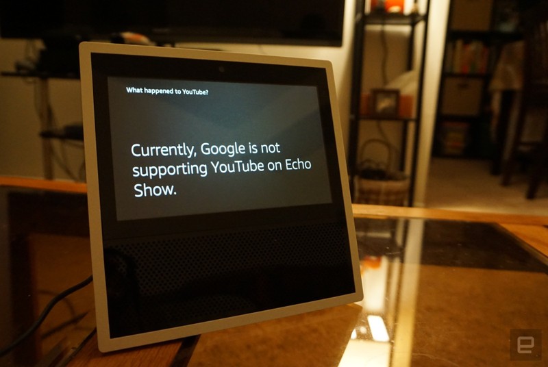 Google chặn truy cập tới Youtube của Amazon Fire TV và Echo Show như một hành động trả đũa. Nguồn: Engadget
