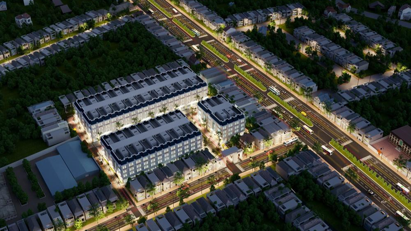 Quảng Xương Center rộng đường vào dự án 1.230 tỉ đồng ở Thanh Hóa. (Ảnh: Thanhhoacity)