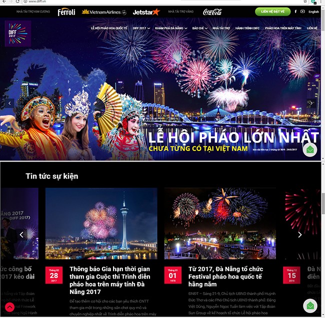 Website chính thức của Ban tổ chức Festival pháo hoa quốc tế Đà Nẵng là http://www.diff.vn.