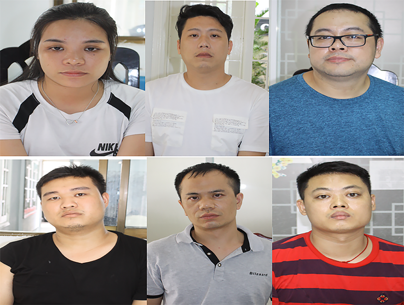 Các đối tượng người Trung Quốc cùng phiên dịch người Việt Nam bị cơ quan công an TP Đà Nẵng bắt tạm giam