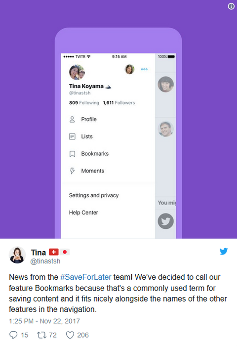 Twitter cập nhật tính năng lưu lại tweet để đọc sau ảnh 1 Twitter cập nhật tính năng lưu lại tweet để đọc sau ảnh 1