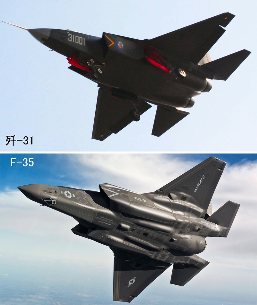Chiến đấu cơ tàng hình F-31 đang trong quá trình thử nghiệm của Trung Quốc bị coi là bản nhái công nghệ của F-35 (Mỹ)