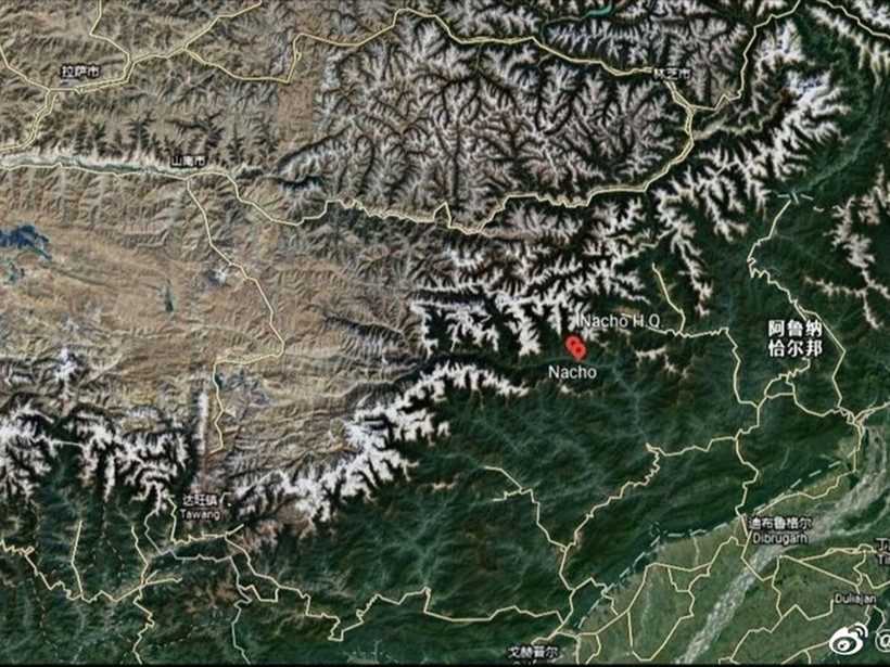 Khu vực biên giới bang Arunachan Pradesh, Ấn Độ mà Trung Quốc gọi là "Tạng Nam". nơi phía Ấn Độ nói PLA đã bắt cóc 5 người dân của họ (Ảnh: Đa Chiều).