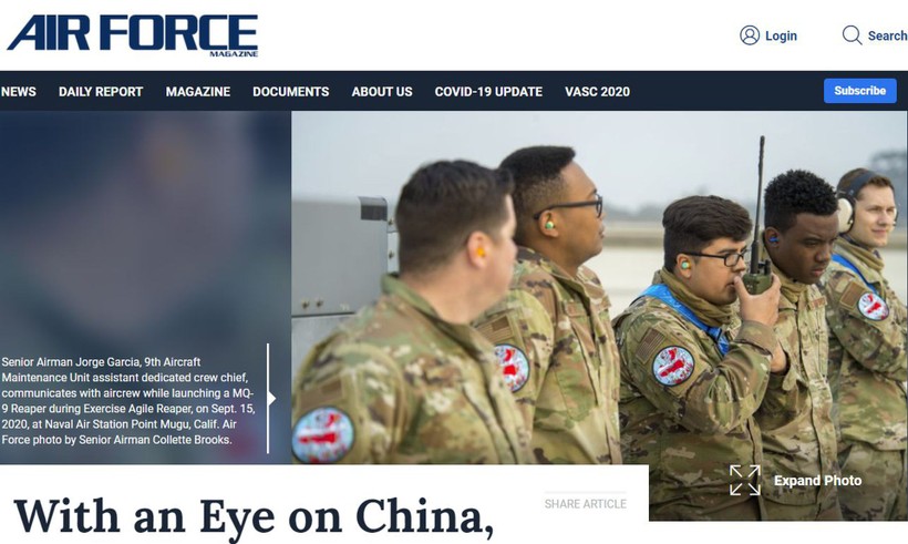Bài viết và hình ảnh gây rúng động dư luận Trung Quốc trên tạp chí của quân đội Mỹ (Ảnh: Đa Chiều).