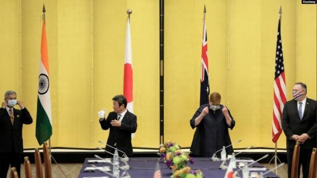 Ngoại trưởng 4 nước Quad gặp nhau tháng 10/2020 tại Tokyo (Ảnh: VOA).