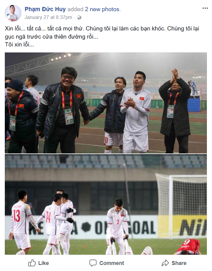 Tuyển thủ U23 Việt Nam chia sẻ gì trên "Phây" sau trận chung kết ảnh 8 Tuyển thủ U23 Việt Nam chia sẻ gì trên "Phây" sau trận chung kết ảnh 8