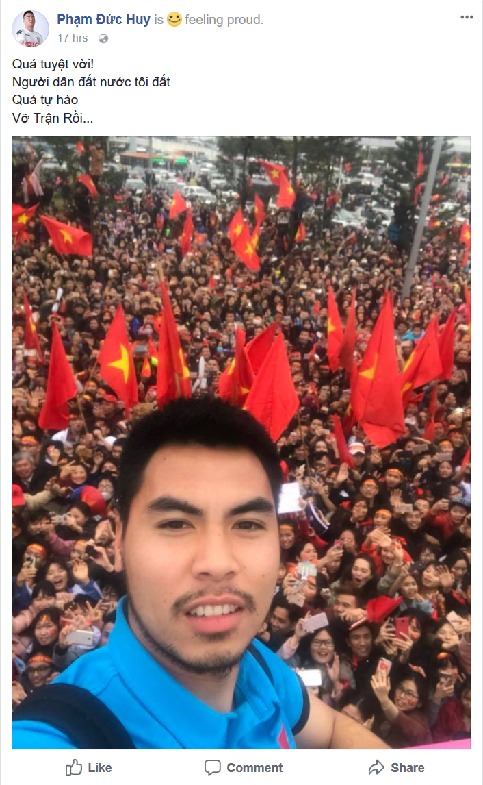 Tuyển thủ U23 Việt Nam chia sẻ gì trên "Phây" sau trận chung kết ảnh 9 Tuyển thủ U23 Việt Nam chia sẻ gì trên "Phây" sau trận chung kết ảnh 9