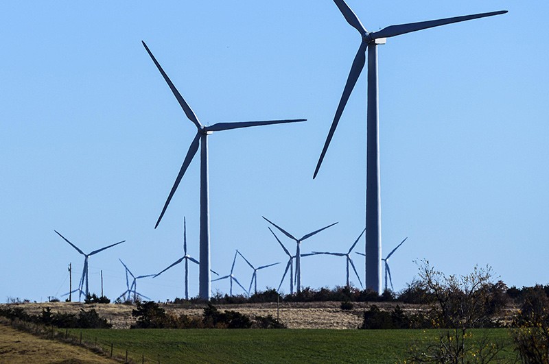 Một trang trại điện gió của Google tại Minco, Oklahoma (Mỹ). Ảnh: Spokesman