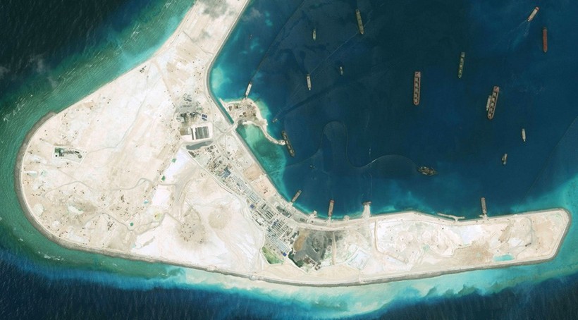 Một góc Đá Subi ở quần đảo Trường Sa bị Trung Quốc bồi lấp, xây đảo nhân tạo phi pháp