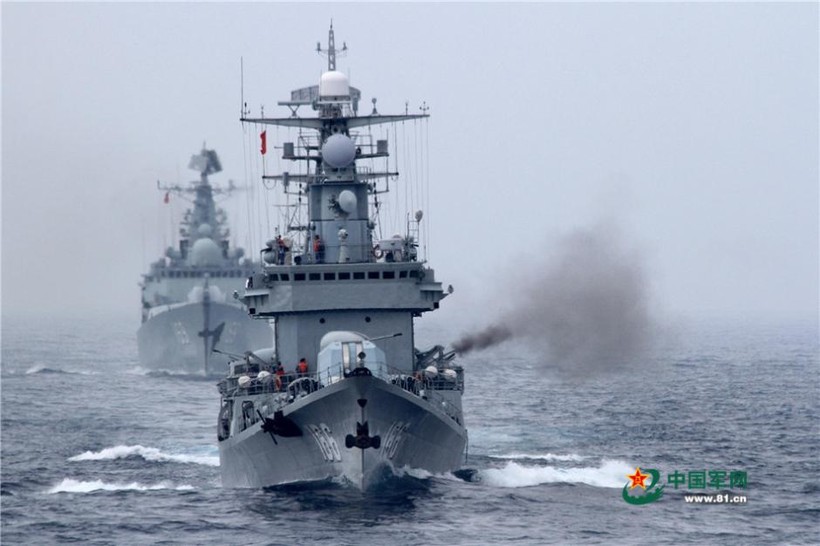 Chiến hạm Trung Quốc khai hỏa trong cuộc tập trận
