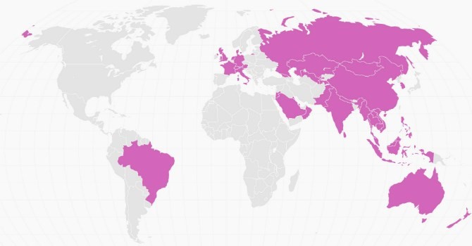 Trước hạn chót nộp đơn xin gia nhập với tư cách thành viên sáng lập 1 ngày, hơn 40 quốc gia đã gia nhập AIIB. Ảnh: Quartz.